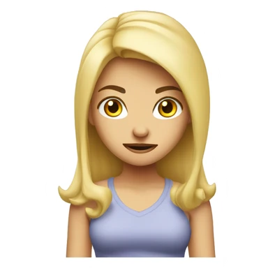 blond girl mad sticker