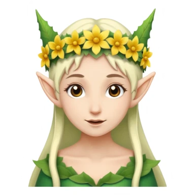 elf with flower crown sticker
