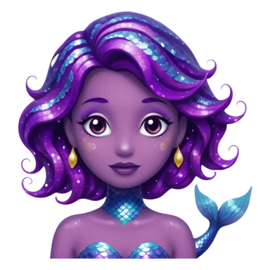 glitter purple mermiad sticker