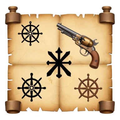 x marks the spot with flintlock pistols sticker