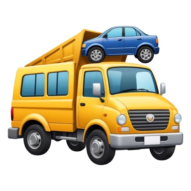 Small truck crashing into car sticker