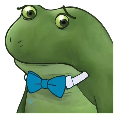 Bufo sad with a single tear falling his eyes  sticker