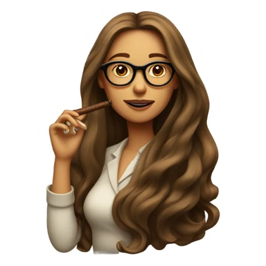 girl with glasses and long hair smoking a cigar  sticker