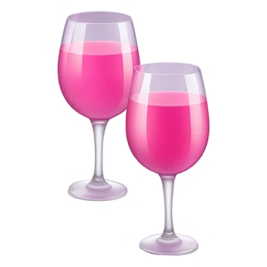Wine glasses with pink juice sticker