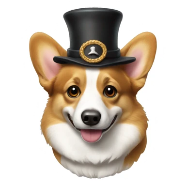 Pembroke welsh corgi wearing a pilgrim hat sticker
