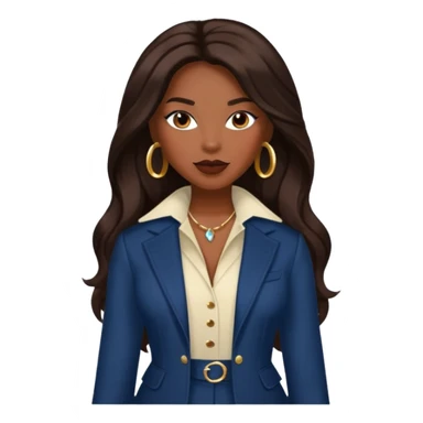 LaTocha Scott with long dark brown hair sticker