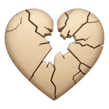 Pale beige broken heart sticker