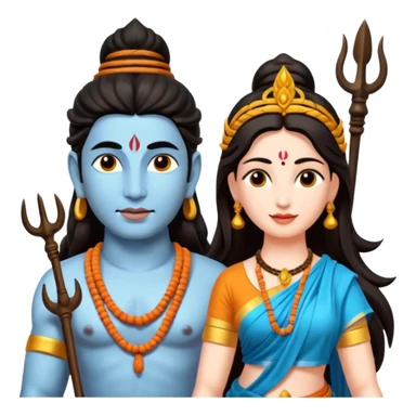 Sitting lord shiva and parvathi sticker