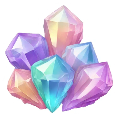 One Pastel iridescent crystal clusters sticker