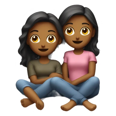 Two Girls chill on the Couch  sticker