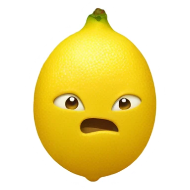 Lemon with a lip bite sticker
