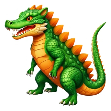 Crocodile-Bobcat-Fakémon-hybrid-creature with a long muzzle, full body sticker