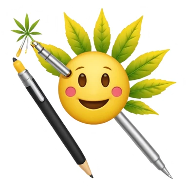 emoji hitting a weed pen sticker