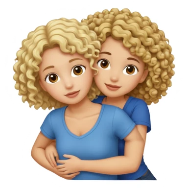 A blonde girl piggybacking on top of her curly-haired brunette friend sticker