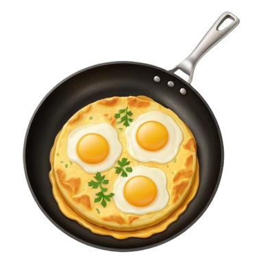 omlette on frying pan sticker