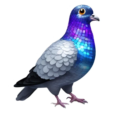 disco ball pigeon sticker