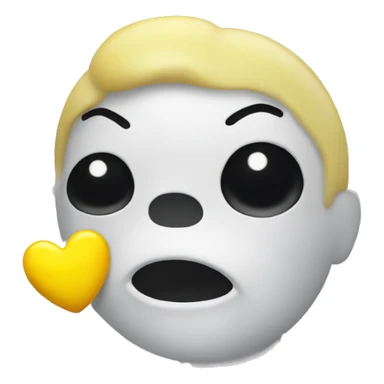 Kissing emoji with a yellow bone in his mouth  sticker