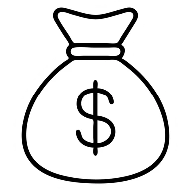 outlined money bag icon sticker
