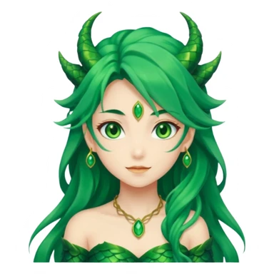 Anime Green DragonGirl She/Her sticker