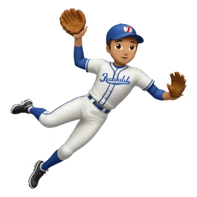 baseball player diving to catch the ball sticker