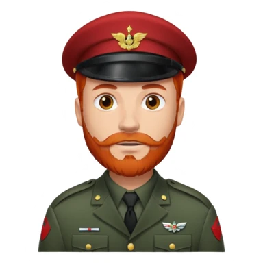 male soldier red hair style and bead sticker