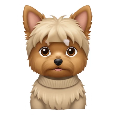 Mini yorkie in beige sweater  sticker
