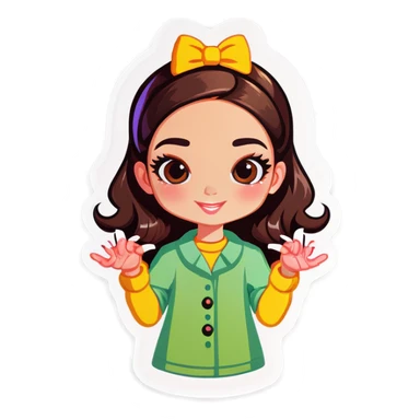 Girl with nails sticker