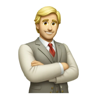 Rich man with money sticker