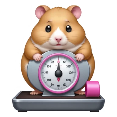 fat hamster big belly stepping on a broken scale looking guilty sticker