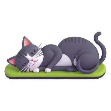 cat lounging like a king, with other animals bowing sticker