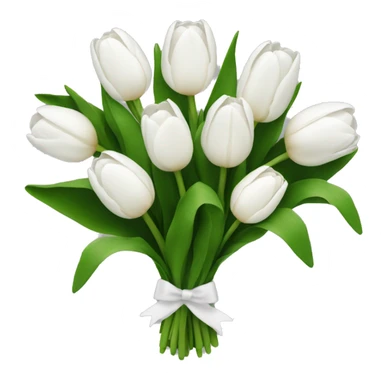 White bouquet of tulips sticker