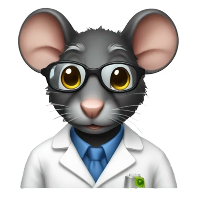 Black rat scientist sticker