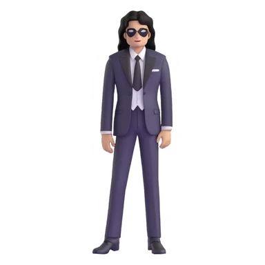 Michael Jackson with long hair in black suit sticker