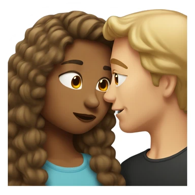 brown hair girl kissing dark blonde hair man sticker