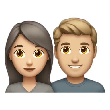 men and women with brown hair and Light skin  with a gray british cat sticker