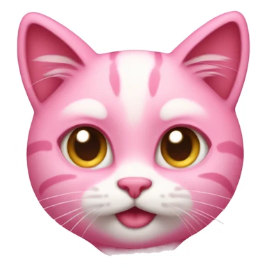 Pink hearted cat sticker