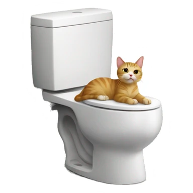 Cat on the toilet  sticker