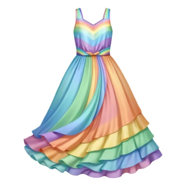 Rainbow pastel dress sticker