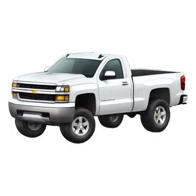Single cab white Silverado suspension lowered sticker