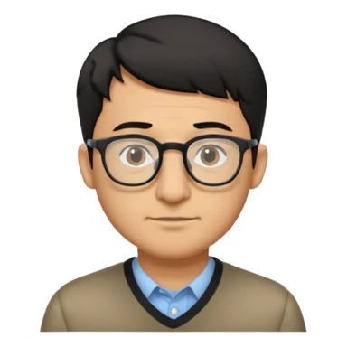 Emoli hombre con lentes poco cabello negro y nariz grande sticker