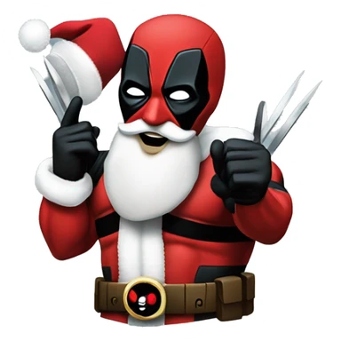Deadpool and Wolverine as Santa  sticker