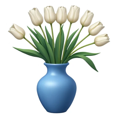White tulips Flowers in a blue vase sticker