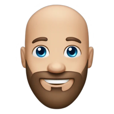 Bald blue eyes hamdsome happy with Just beard sticker