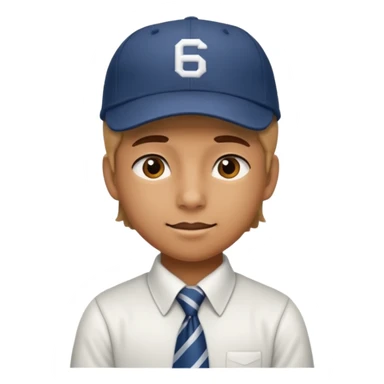 Teen in cap & tie sticker