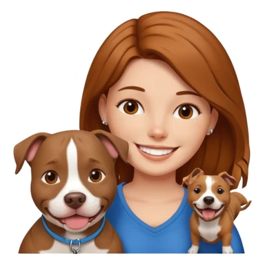 smiling girl with smiling pitbull dog sticker