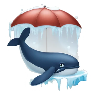 E whale freezing from cold sticker