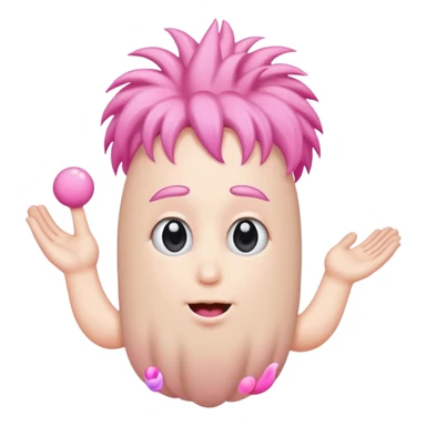 hand on big penis with pink tip and hair balls sticker