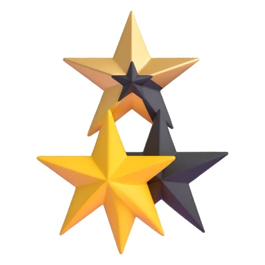 half golden and half black star, split vertically sticker