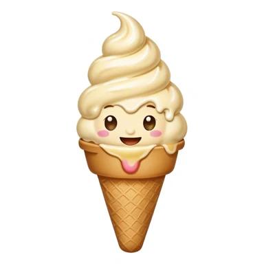 A smile face that is eating ice cream sticker