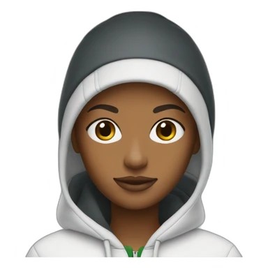 Black ladie using lacoste hoodie sticker